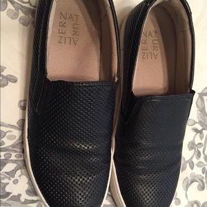 Naturalizer Black Perforated Slip On Sneakers 6.5
